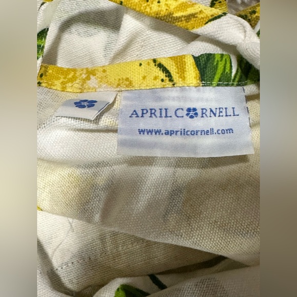 April Cornell Fresh Lemon Printed Cottage Chef 100% Cotton Spring Lemons  Apron - Picture 8 of 9
